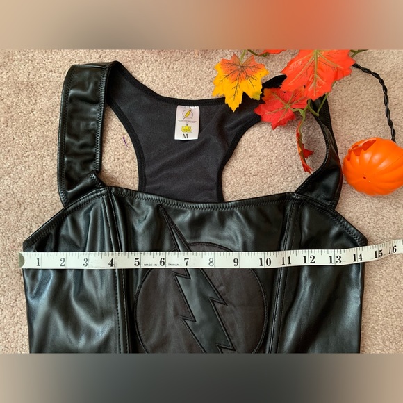 NWT Halloween Costume Wundergirl/Flash Zoom Faux Leather Fitted Corset/Superhero - Picture 9 of 16